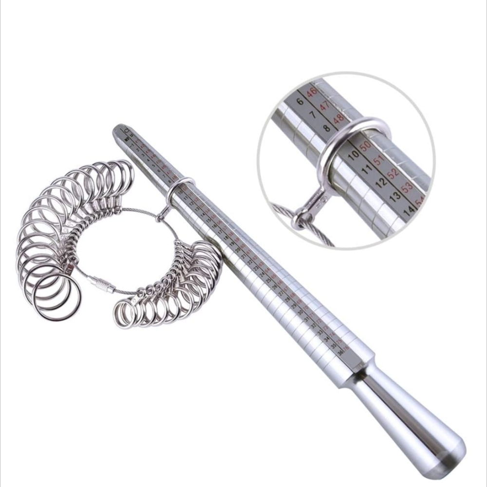 Aluminium Ring Sizer Mandrel Stainless Iron Ring Sizer Gauge Set
